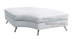 White Leather Mini Chaise