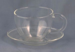 Glass Coffee Cup & Saucer